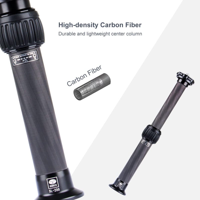 SIRUI SL-200 Carbon Fiber Tripod Extension Pole, Two-Section Center Column Extender for Tripods - Image 4